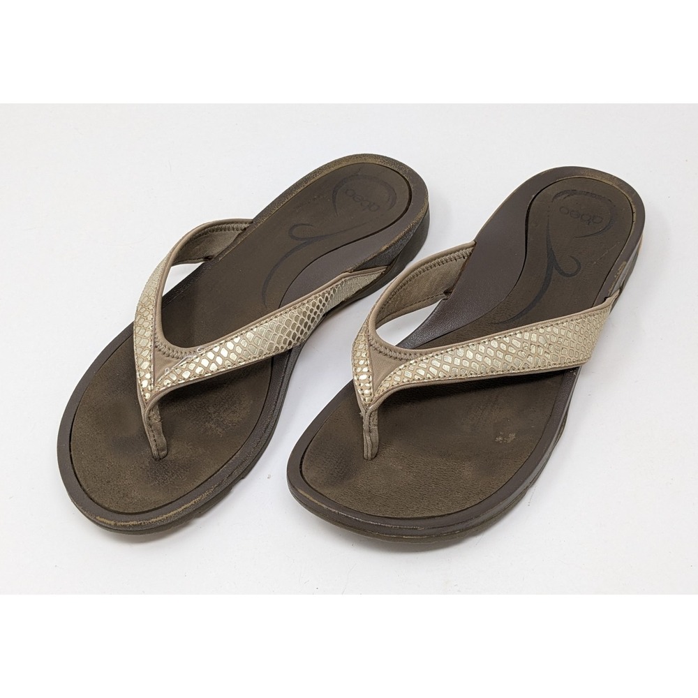 Abeo Alea Flip Flop Sandals Orthotic Comfort Brown Irridescent Women's 9 Narrow